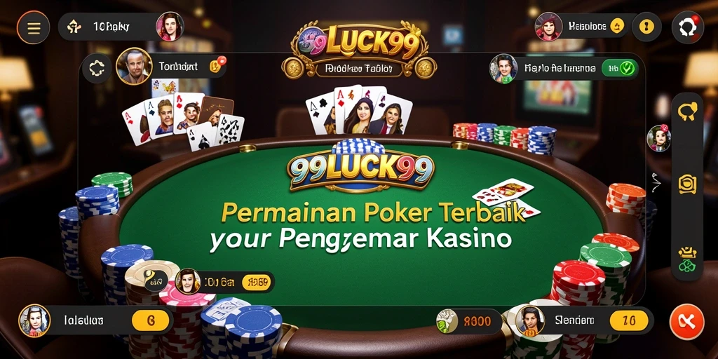 Tampilan gameplay poker yang mendebarkan di 99LUCK99.