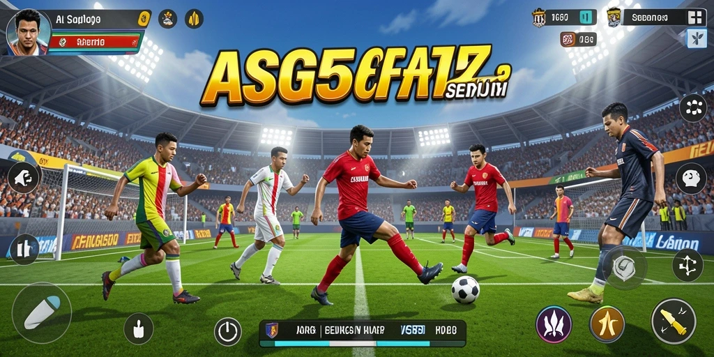 Screenshot gameplay ASG55 dengan aksi olahraga yang mendebarkan.