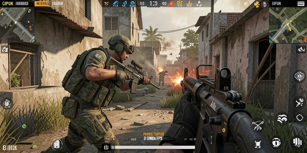 Screenshot gameplay CIPOK menampilkan aksi tembak-menembak yang mendebarkan.