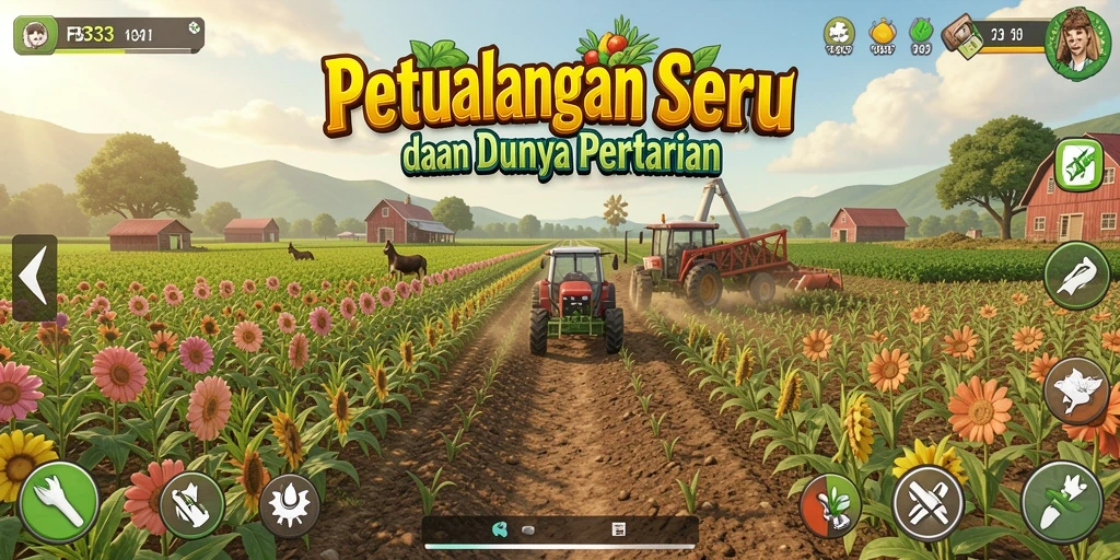 Tangkapan layar FB333 menunjukkan petani yang sedang merawat ladangnya dengan penuh semangat.