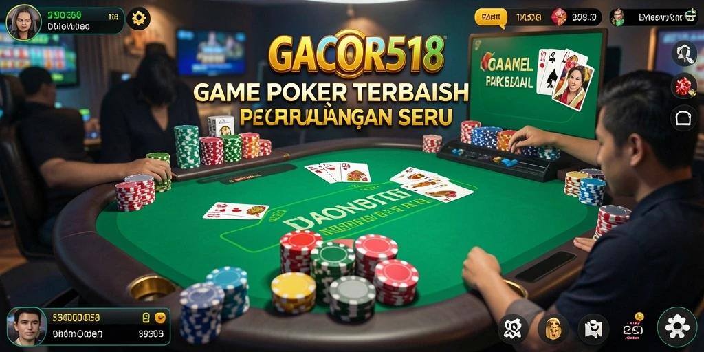 Tampilan gameplay seru GACOR518 dalam permainan Poker.