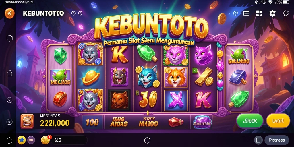 Tampilan gameplay KEBUNTOTO yang menarik dan penuh warna.