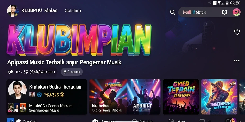 Tampilan utama KLUBIMPIAN dengan gameplay interaktif musik.