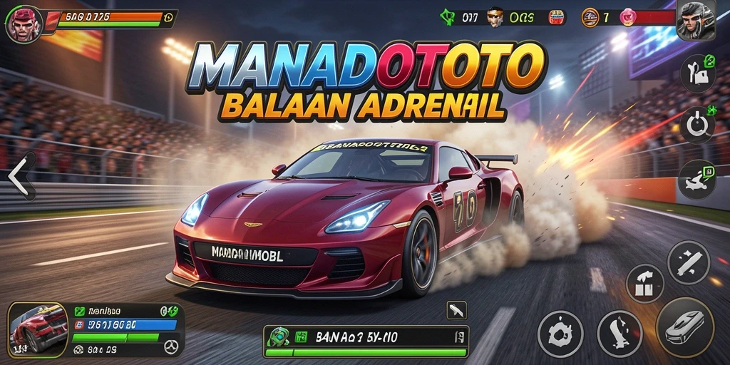 Tampilan gameplay seru balapan mobil di MANADOTOTO.