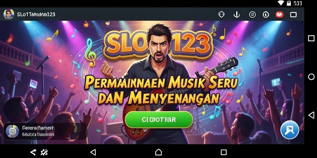 Tampilan gameplay SLOT123 dengan alunan musik yang menyenangkan.