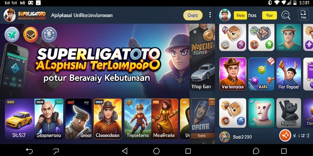 Tampilan utama aplikasi SUPERLIGATOTO yang menampilkan fitur Utility.