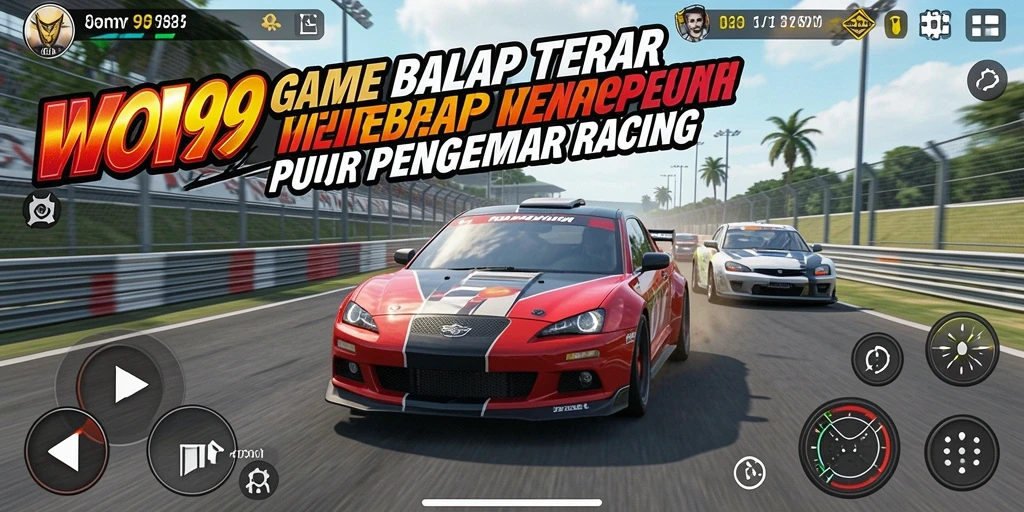 Tampilan utama gameplay WOW99 yang menegangkan dan penuh aksi balapan.